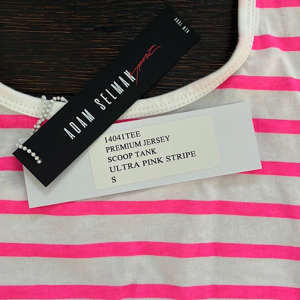 Adam Selman sport premium jersey scoop tank ultra pink stripe size small
